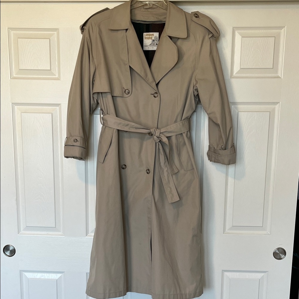 London Towne Tan Trench Coat Timeless Style